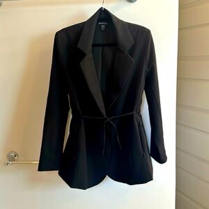 Athleta Black Endless Primatwill Blazer Jacket Black Size 8Cinched Waist